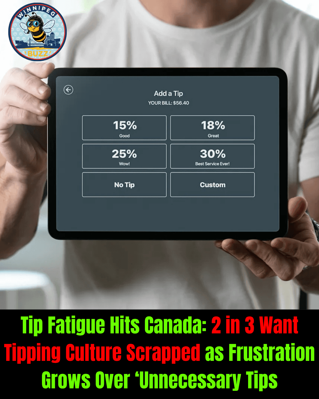 Majority of Canadians Say Tipping Culture Has Gone Too Far as New Survey Reveals Growing Backlash