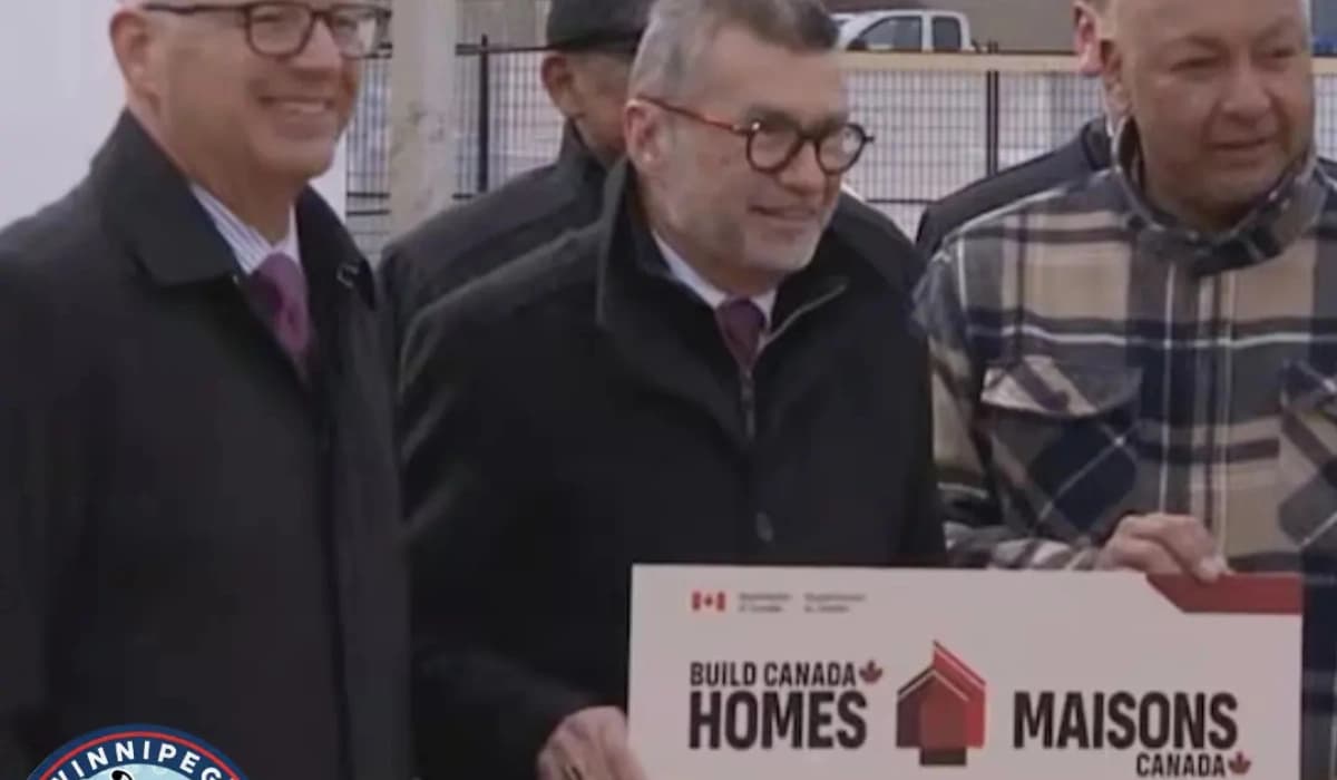 Affordable housing construction project in West Winnipeg with new residential buildings being developed