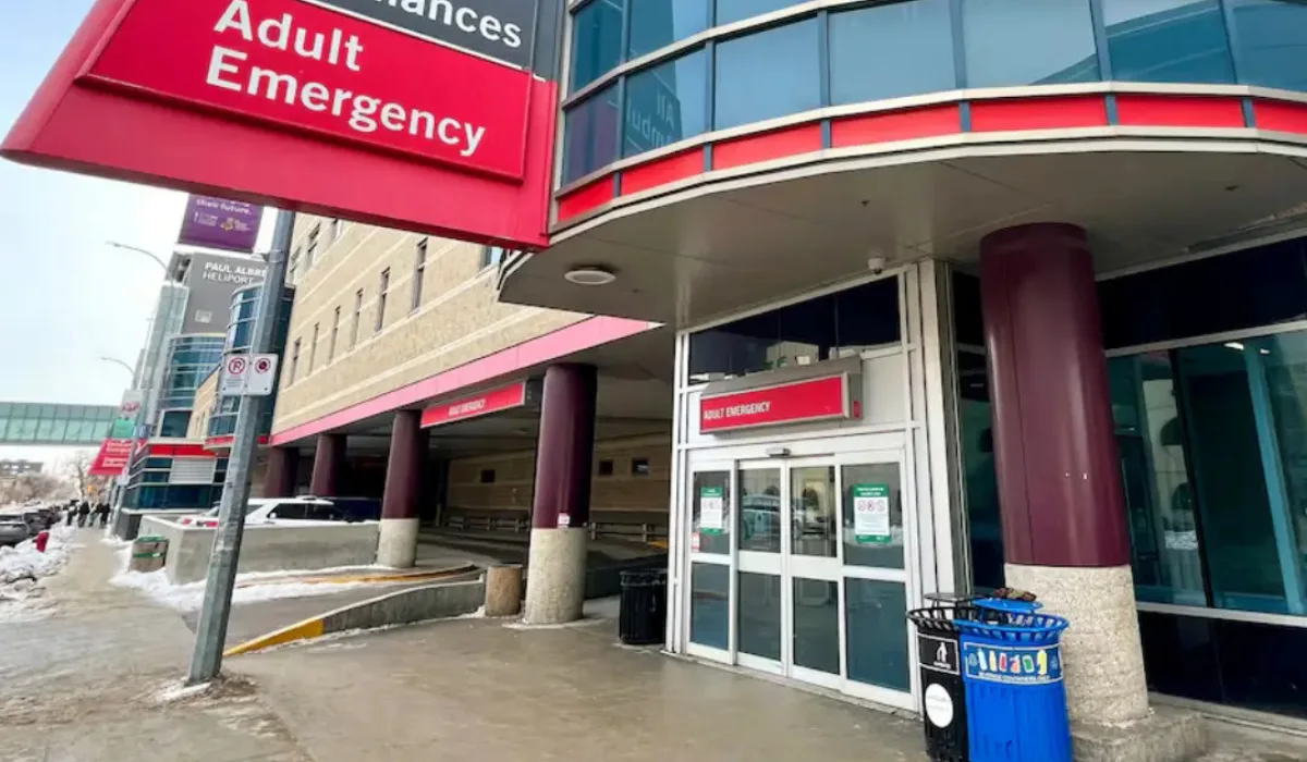 Hospital emergency room showing long patient wait times in Manitoba highlighting health-care crisis and patient care delays